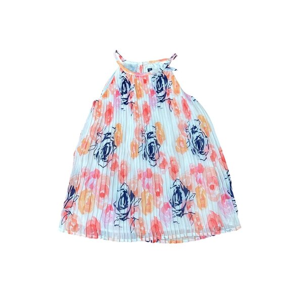 Janie & Jack Floral Rose Chiffon Sleeveless Pleat Swing Dress 2T - Picture 3 of 6